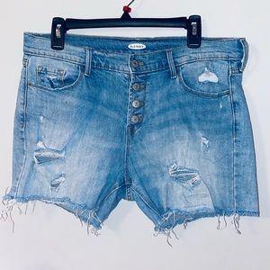 Ripped jean shorts